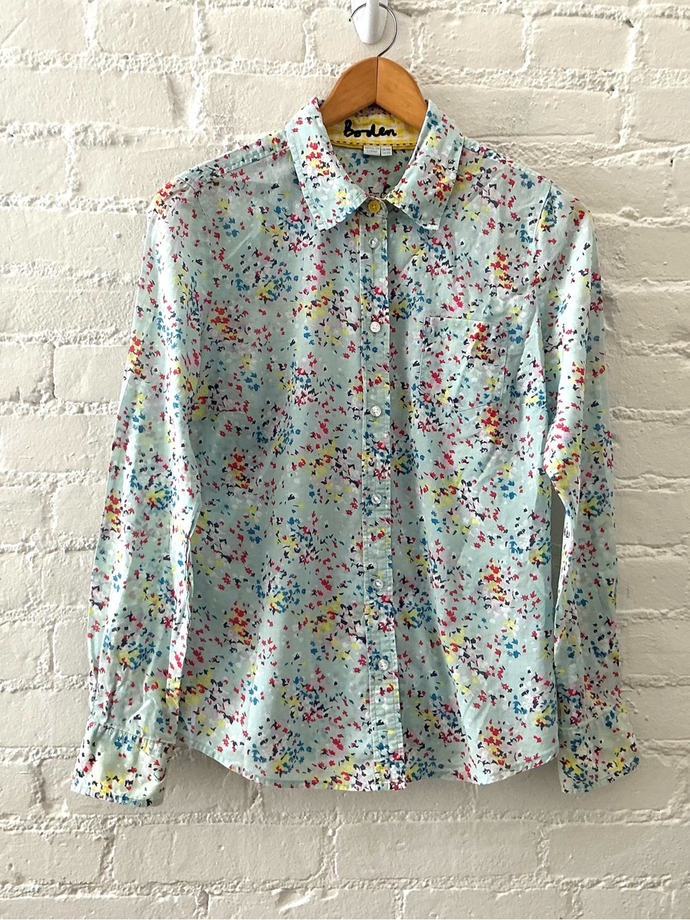 Boden Floral Button Front Shirt Sienna Colorful Ditsy Print Cotton Blouse US 6 - Picture 6 of 11